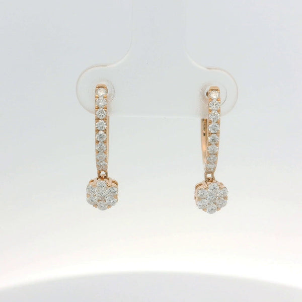 Celestial Halo Drop Loops Diamond Earring Enchanting Elegance.