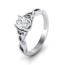 Beach-End Wave Solitaire Ring – A Touch of Serenity & Beauty