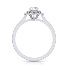 Floral Solitaire Diamond Ring with Dazzling Side Diamonds