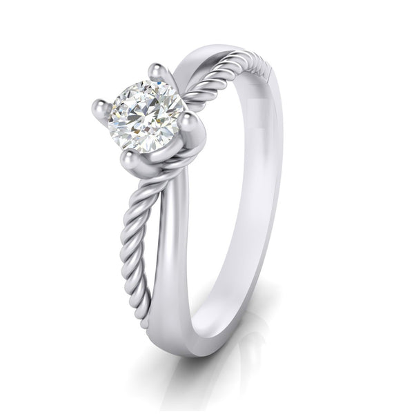 Sterling Silver Spring Winding Solitaire Ring