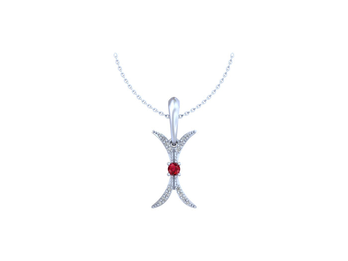 Diamond Wish Curve Silver Pendant Elegance in a Graceful Curve.