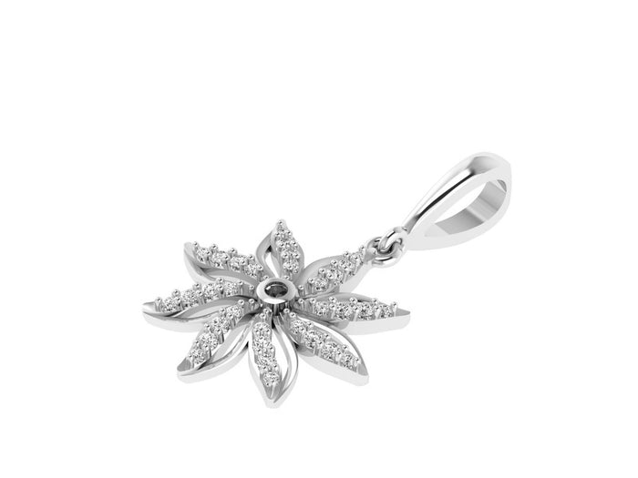 Starlit Flower Silver Pendant A Radiant Bloom Inspired by Starlit Skies.