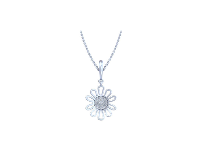 Floral Symphony Diamond Pendant: A blend of Floral Elegance.