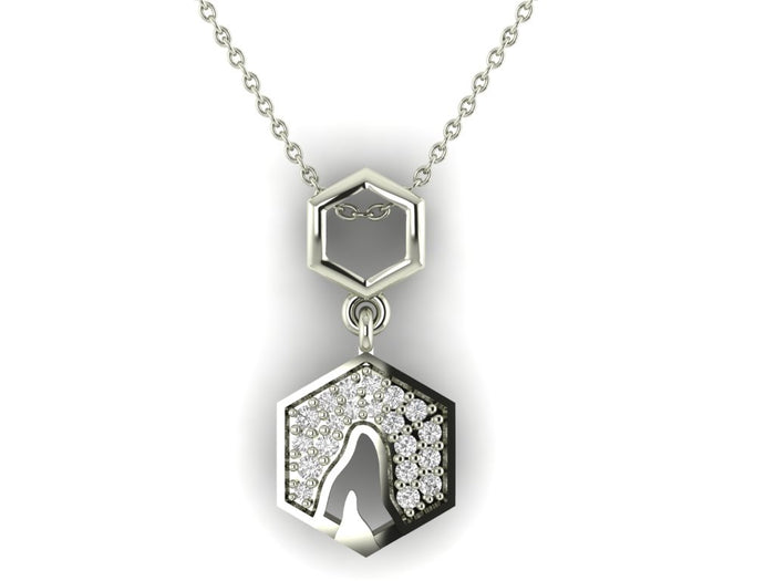 Diamond Veil Silver Charm Pendant Timeless Charm in an Exquisite Design.