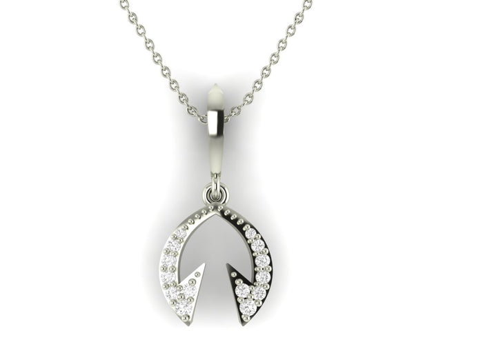 Graceful Glow Arc Charm Pendant with Sparkling Diamonds.