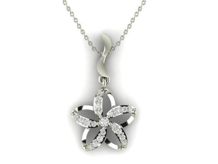 Lustrous Lily Silver Charm Pendant A Floral-Inspired Elegance.