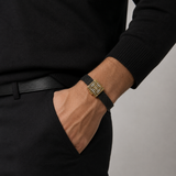 Grid Luxe Diamond Mosaic Unisex Bracelet – An Artistic Symphony of Elegance — on-model view