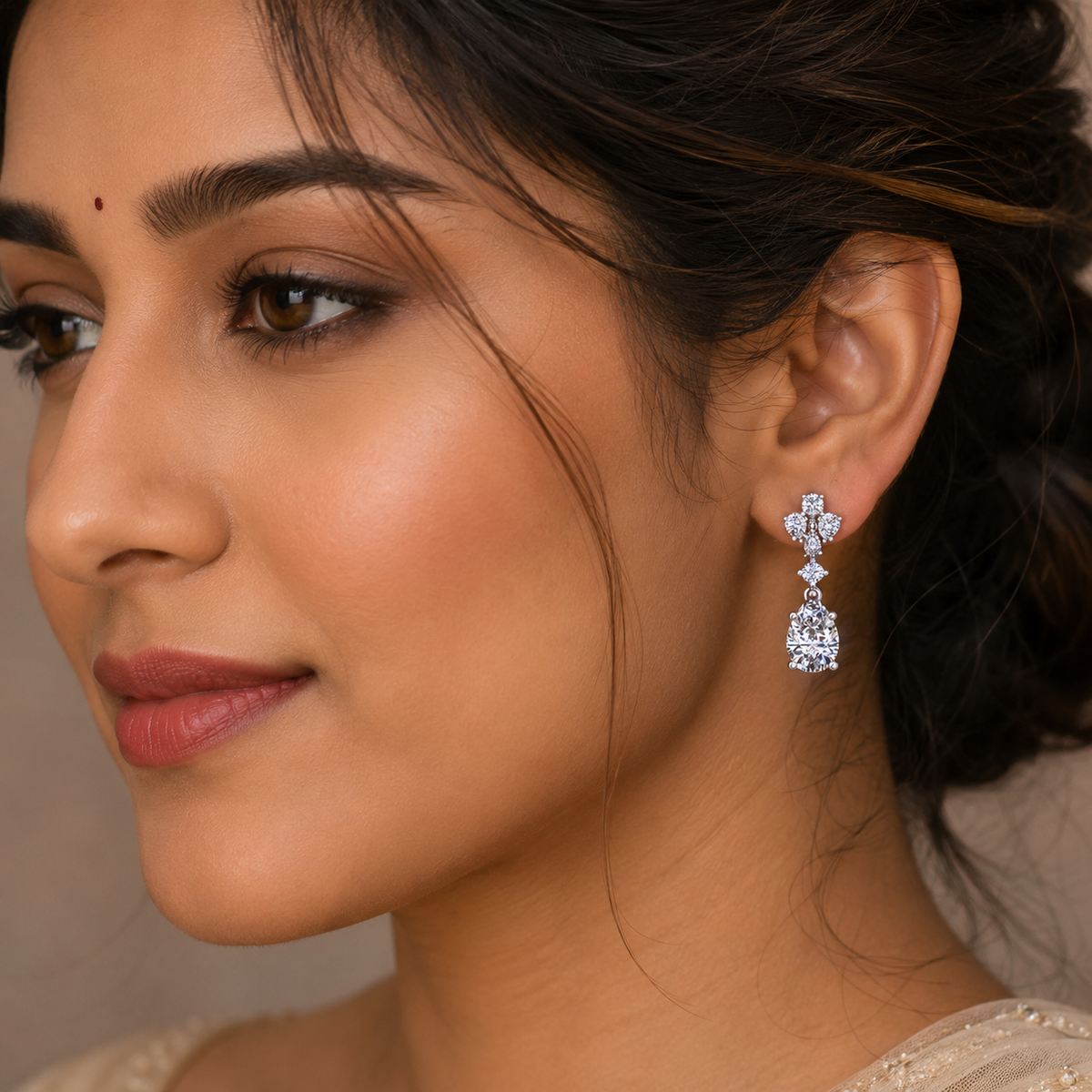 Regal Pear Brilliance Heavenly Diamond Flow A Radiant Blend of Luxury — on-model view