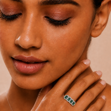Green Blossom Elegance A Gleaming Emerald Array of Timeless Sophistication — on-model view