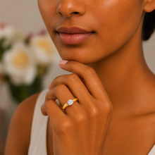 Classic Allure Yellow Gold Solitaire A Bold Symbol of Timeless Elegance — on-model view