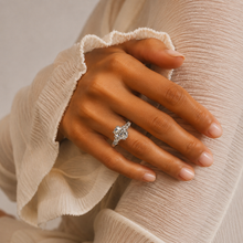 Pure Essence Oval: A Radiant Icon of Eternal Elegance and Luxury — on-model view