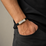 Gilded Brilliance Mesh Bracelet Timeless Sophistication for the Modern Gentleman — on-model view