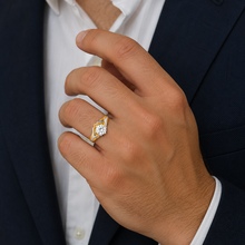 The Golden Apex Solitaire Male Ring Mark of Timeless Elegance — on-model view