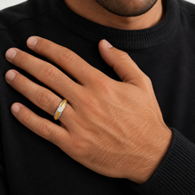 Twilight Fusion Solitaire Ring – A Masterpiece of Modern Elegance for Him — on-model view